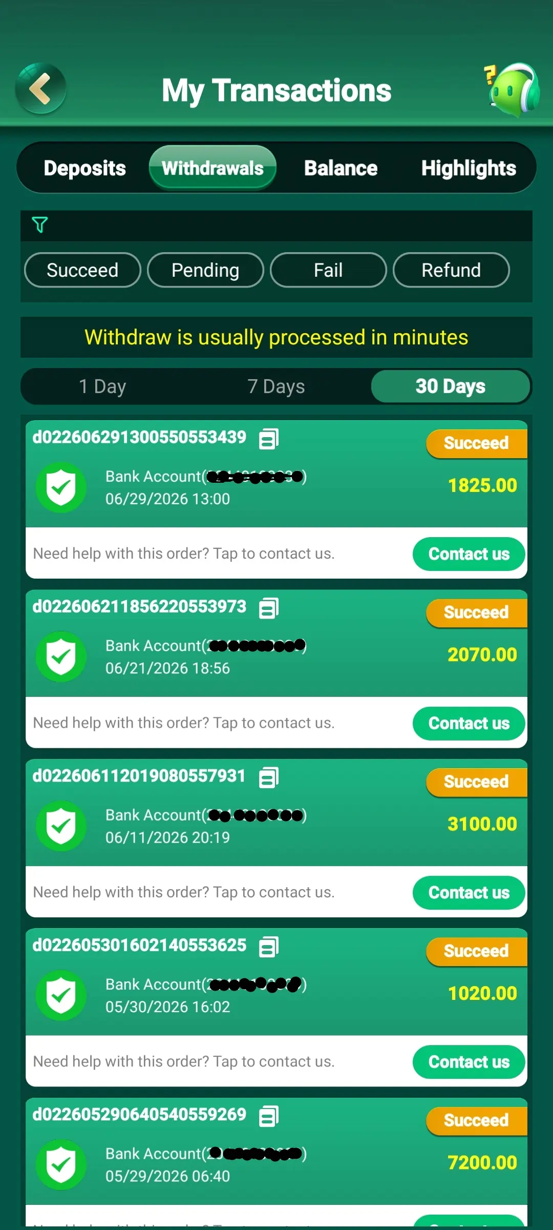 Yono Games wallet and withdrawal screen